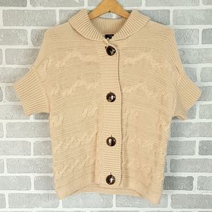 Talbots Petites Cable Knit Short Sleeve Unique Sweater Women's Size Lp